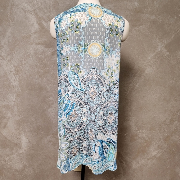 Spense Button Front Sleeveless Tunic Style Top Size Medium - Picture 3 of 11